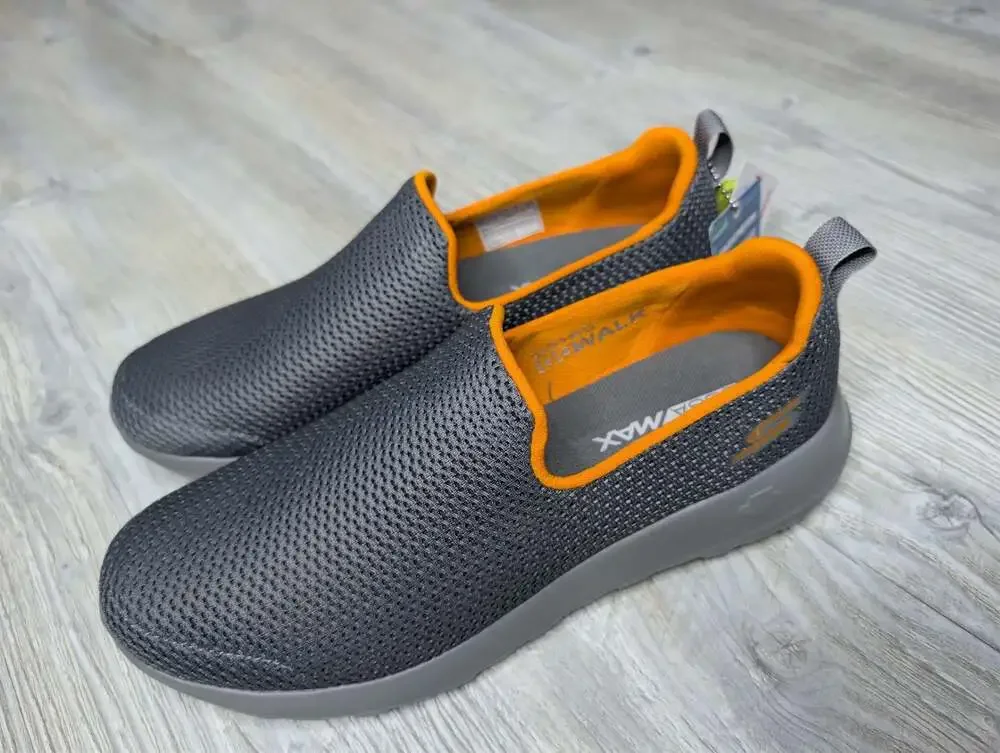 Skechers Go Walk 5 Apprize Men's Slip On Sneaker, Grey/Orange : : Fashion,
